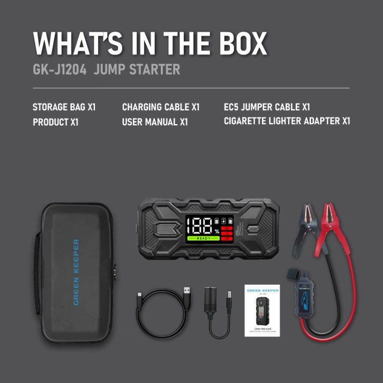 Master GK-J1204 Car Jump Starter 3000A for 12V Vehicles